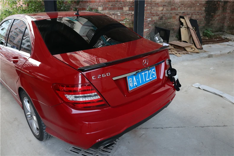 Спойлеры из углеродного волокна для Mercedes-Benz C-Class W204 C63 C180 C200 C230 C260 C280 C300 2007- заднего крыла губы спойлер, аксессуары