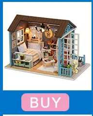 Кукольный дом Миниатюрный Кукольный кукольный домик CUTEBEE DIY с деревянная мебель для дома игрушки для детей подарок на день рождения H07