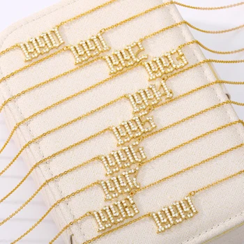 

Year Number Necklace Custom Stainless Steel Number Necklace Personalized Nameplate Necklaces Never Fade and Allergies