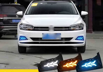 

Fast delivery Led daytime running lights+moving turn signal+blue night mode+remote control for Volkswagen polo 2019
