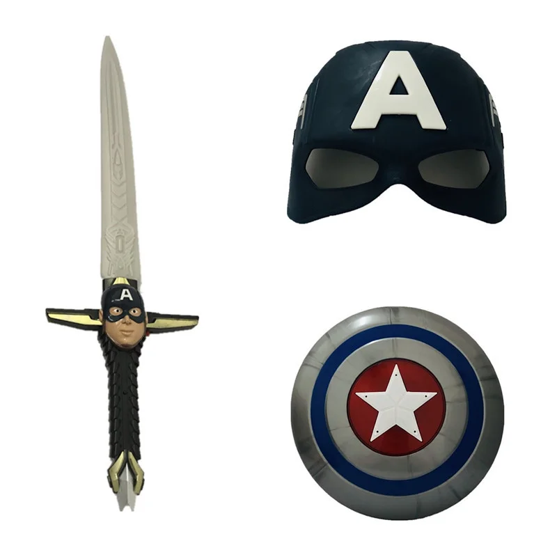 3pcs LED Spiderman Voice Flash Shield Sword for Captain America Costume Keep A Hero Safe As Kids Gift with Iron Man Light Mask | Дом и сад