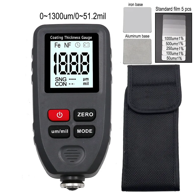 

Thickness gauge paint coating Digital Car Paint Thickness Meter 0-1300um Width Measuring tester
