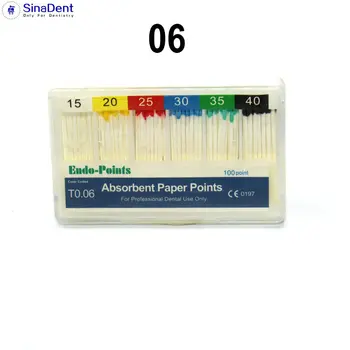 

100pcs/Pack 06 Taper Absorbent Paper Points 15-40# Dental Obturation Materials 100pcs Endodontics Instruments