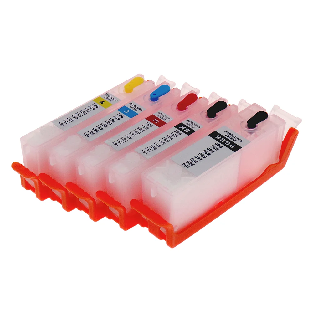 Многоразовые чернильные картриджи для Canon PIXMA TS6140 TR7540 TR8540 5 цветов PGI 480 481 XXL с