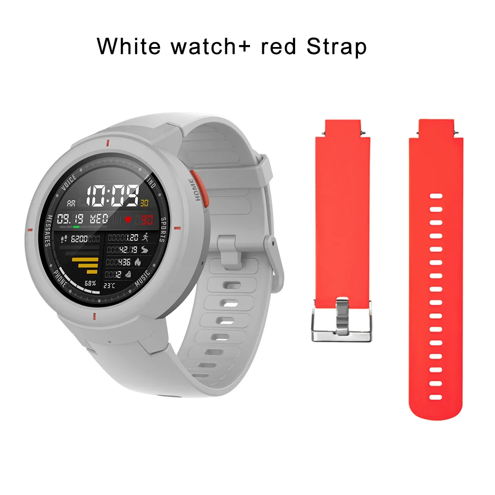 White add redstrap Глобальная версия Hua mi AMAZFIT Verge 3 gps умные часы IP68 AMOLED экран ответ на звонки умные часы мульти спортивные для mi 8 - Цвет: White add redstrap