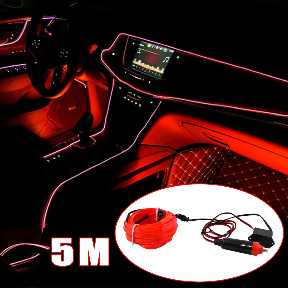 Гибкий светодиодный неоновый холодный свет для салона автомобиля 5 м 12 В|Лепнина