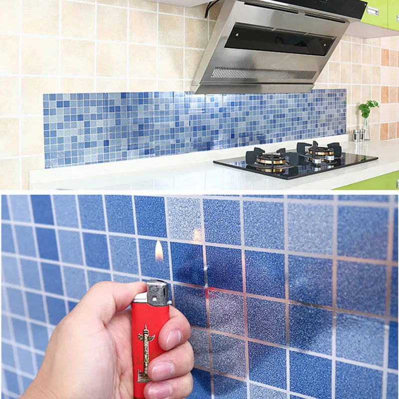 High Temperature Kitchen Oil-proof Tile Wall Stickers Anti-fouling Waterproof 