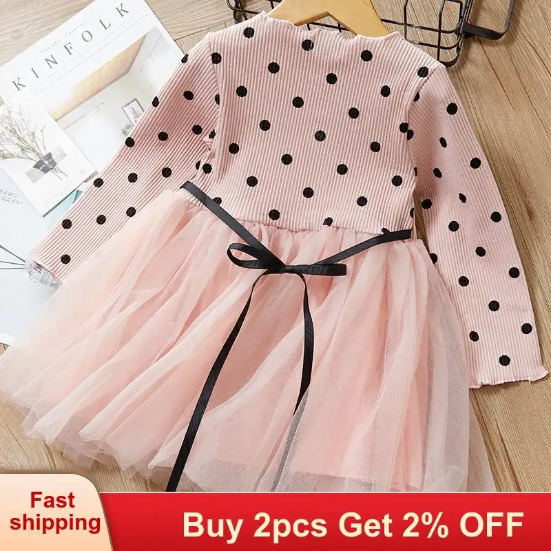 Mayfair/осенняя одежда для девочек Свадебное кружевное платье в горошек Платье