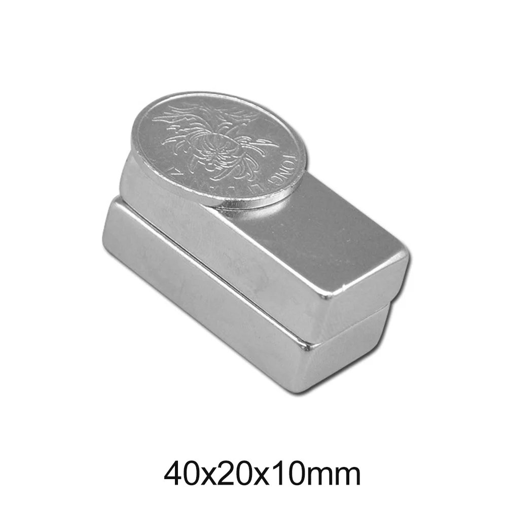 1 ~ 10 шт. 40x20x10 четырехъядерный мощный магнит полоса DIY постоянный мм сверхмощный