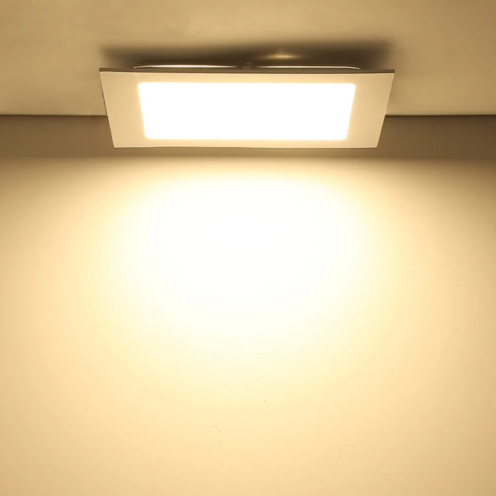  [DBF]Round/Square LED Panel Light Recessed Kitchen Bathroom Ceiling Lamp 85-265V Recessed LED Downl - 32577146048