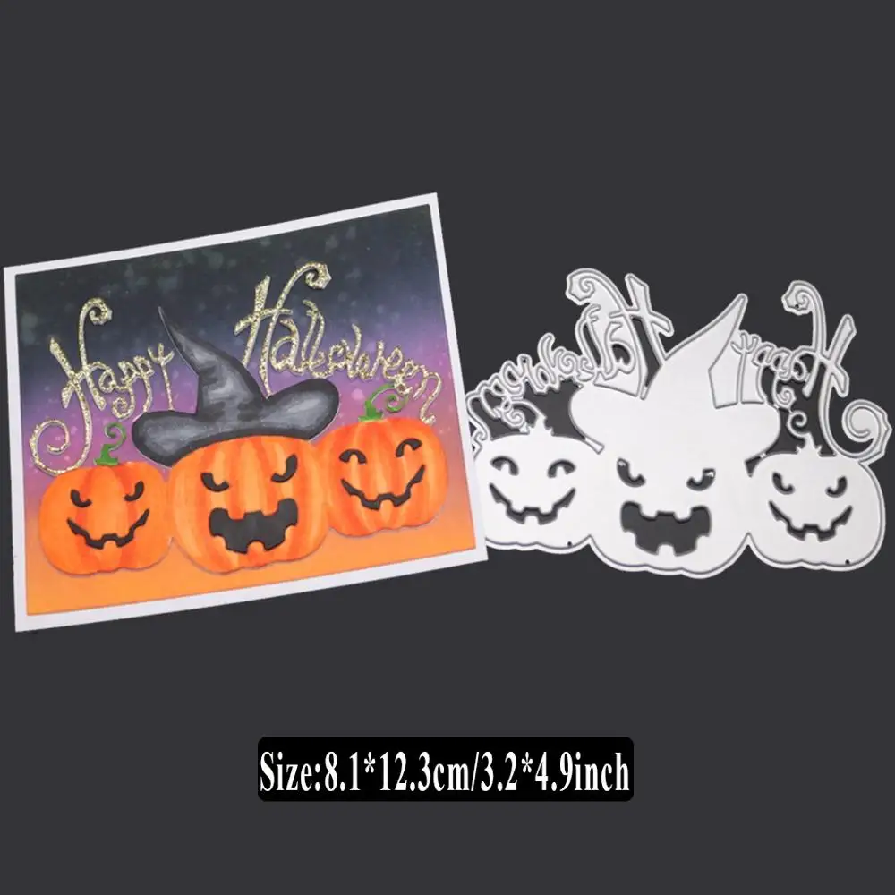 

Halloween Horror Pumpkin Cutting Dies for Card Making,URYKE Die Cuts Stencil Metal Template for DIY Embossing Scrapbooking New