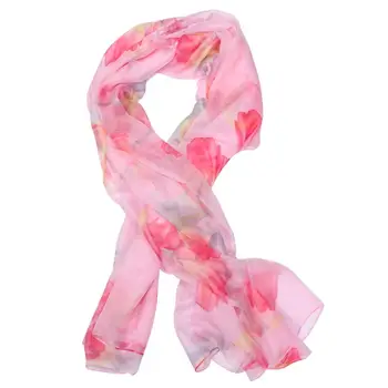 

1Pc Chiffon Scarf Flower Patterns Scarf Sunscreen Scarf Silk Cape Chiffon Cloak (Colorful)