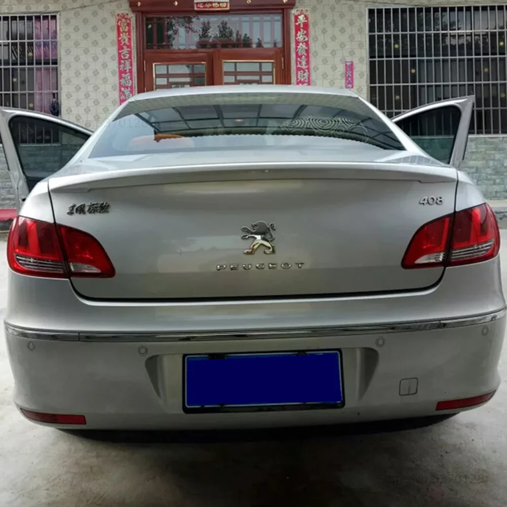 Для peugeot 408 черный спойлер 2010 2011 2012 2013 Высокое качество ABS Материал заднего крыла первоклассника Цвет задний спойлер автомобиля для укладки волос