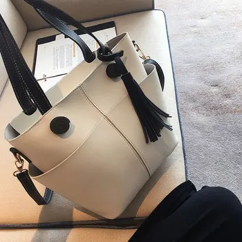 

Fashion Women's Bags 2019 Pu Leather Rivet Women Shoulder/Messenger/Composite Bag Larger Hollow out bolsa feminina sac a main