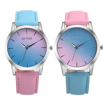 

Watches For Women Retro Rainbow Design Leather Band Analog Alloy Quartz Wrist Watch Simple Minimalist Elegant Ladies Watch Reloj