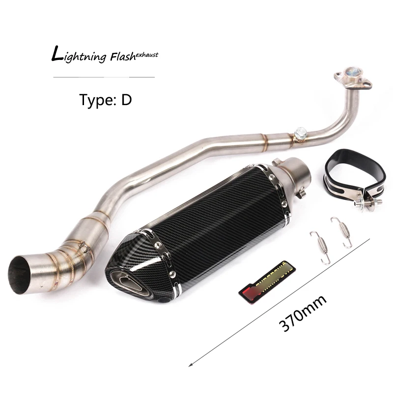 Full Exhaust System for Kawasaki Z125 Pro Motorcycle Header Link Pipe Slip On 51 mm Muffler Rear Escape Removable Db Killer Tips