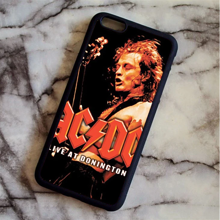 Серый KETAOTAO модный ACDC чехол для телефона с рок-лентой для iPhone 4S 5C SE 5 5S 6 6 s 7 8 Plus X чехол из мягкого ТПУ резины силикона - Цвет: Серый