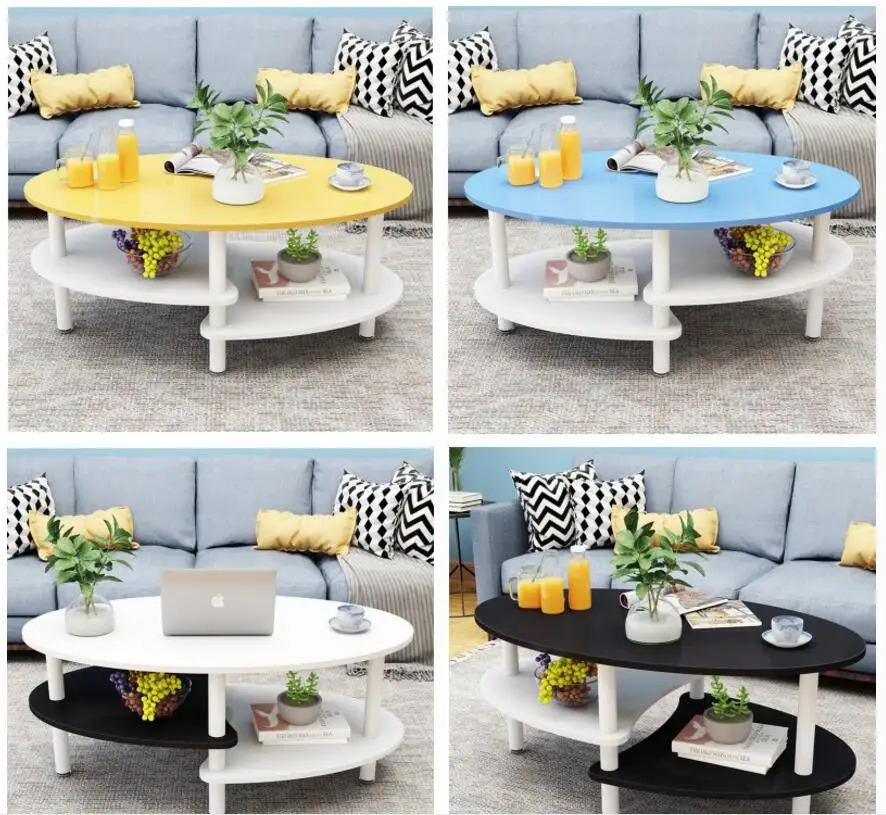 Simple and simple tea table simple modern sitting room tea table balcony Nordic oval small tea table small family creative econo