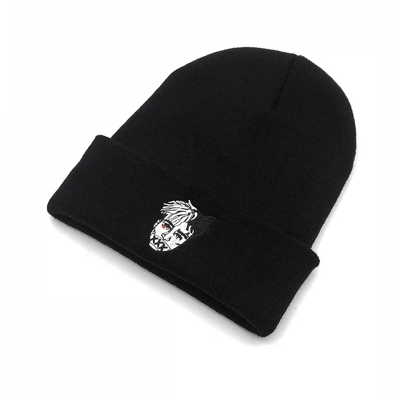 Черный Зимние теплые вязаные шапки XXXtentacion Beanies, женские и мужские уличные ветрозащитные шапки для верховой езды и снега, короткие шапки для холодной погоды W83 - Цвет: Черный