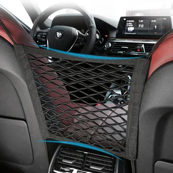 

Universal Car Organizer Mesh Net Double Layer Storage Seat Back Stowing Tidying Nesh Bag Sundries Container Interior Accessories