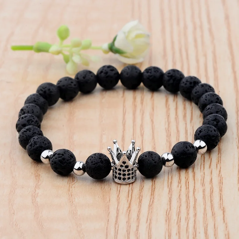 Natural Stone Bracelet stone bead bracelet natural stone bracelet beaded bracelet Yoga Jewelry Micro Pave CZ Ball Matte Charms Beads Bracelets For Women Men