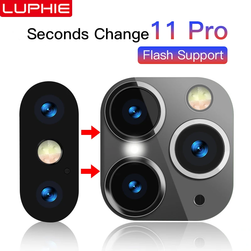 

NEW Luxury Camera Lens Screen Protector Seconds Change For iPhone 11 Pro Max Sticker for iPhone XR X XS MAX Sticker Fake Camera