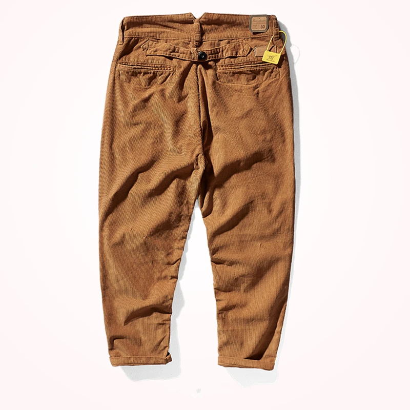 Autumn and Winter New Men 's Corduroy Casual Pants Loose Straight Trousers Vertical Corduroy Japanese-Style Retro Overalls