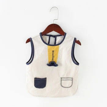 

Summer children's smock waterproof and anti-dirty baby eating clothes bib anti-dressing cotton thin section baby feeding apron