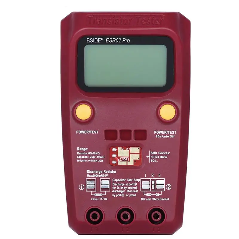 BSIDE ESR02 Pro транзистор ESR/SMD Test er M328 умный диодный Триод Емкость резистор измеритель