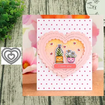

New Dies 2020 Metal Cutting Dies Heart frame diy photo album Scrapbooking Stencil Die Cuts Card Making