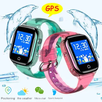 

2019 Children Clock GPS Location Kids SOS SIM Smart Watch New Bright Wristband Dolphin Shape Waterproof Smart Phone Watch