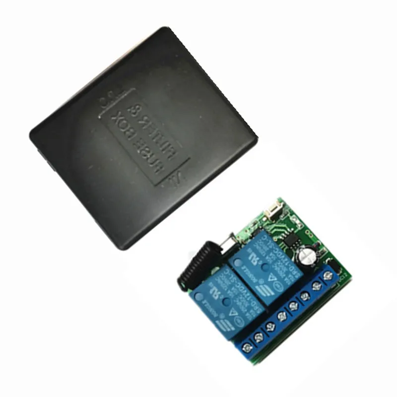 

433 MHz DC 12V 2CH Relay Receiver Module for Garage Doors, Curtains, Luminaires and Universal Wireless Remote Transmitter EV1527