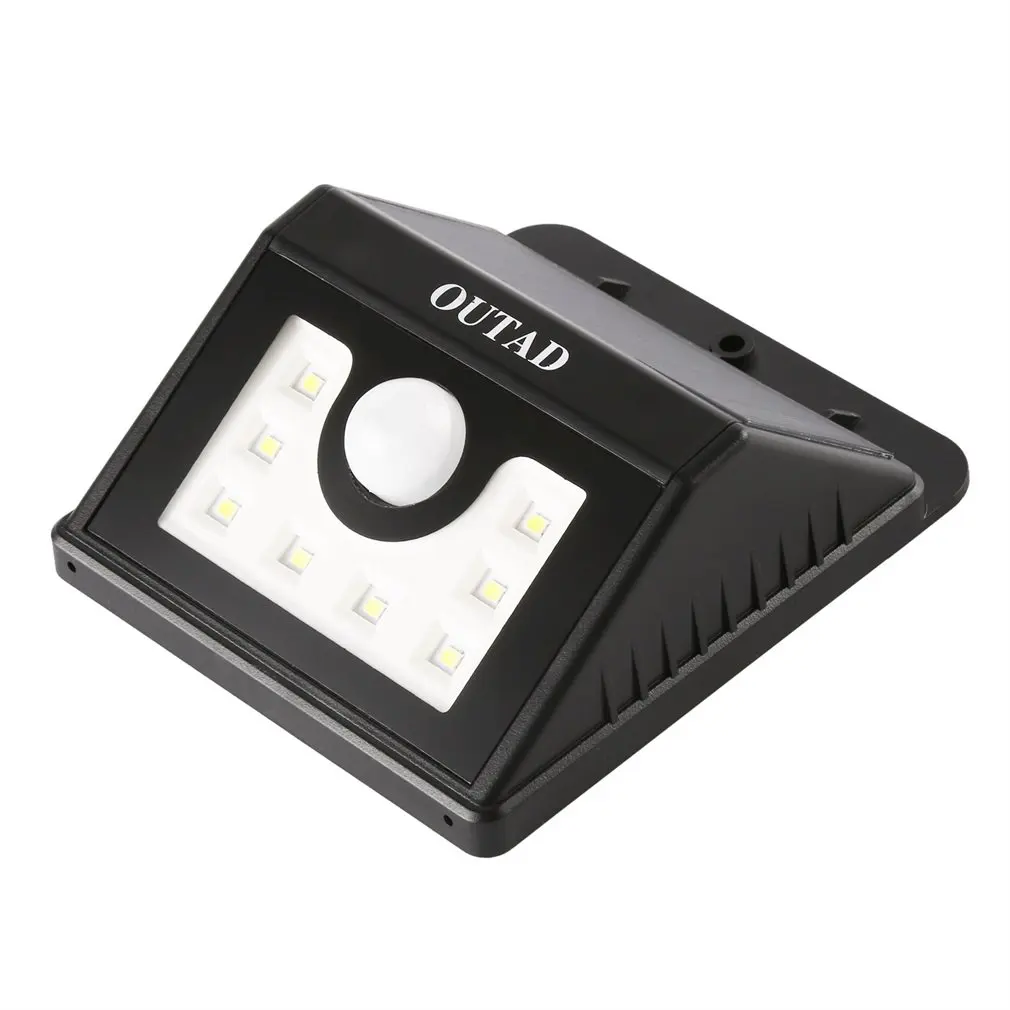 OUTAD 8LED солнечный светильник движения, чувствительный датчик движения, 3,7 в, 2200 мА · ч, энергосберегающий, защищенный от атмосферных воздействий, уличный светильник ing