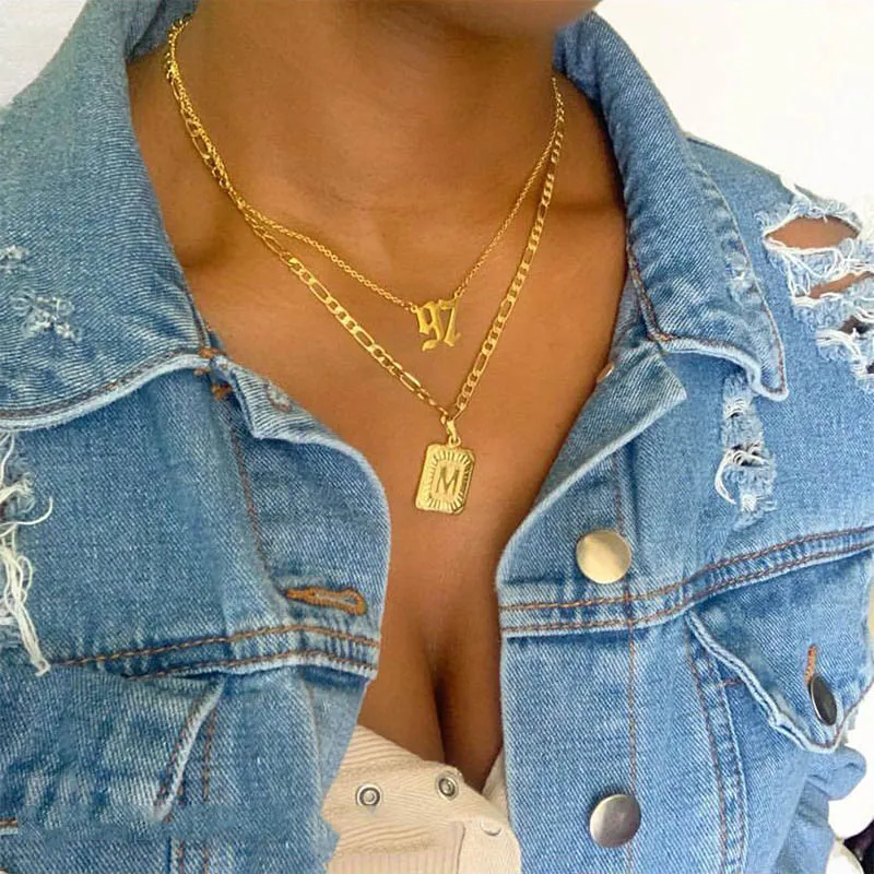 Capital Letter Necklace Pendant 
