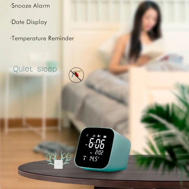 DIY Aromatic Digital LED Alarm Clock + Aromatherapy Essential Oil Fragrance Diffuser,Temperature Thermometer,Sound Control Light 4