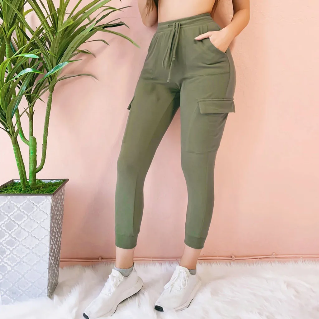 slim fit high waisted joggers