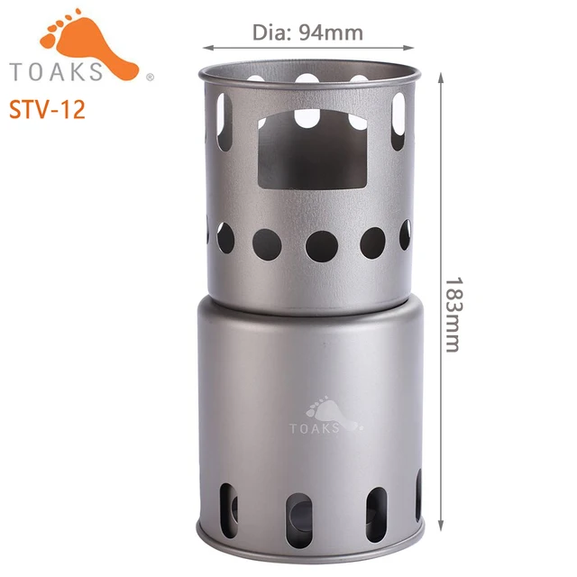 TOAKS STV-11/12 Titanium Backpacking Wood Burning Stove (Small) Outdoor  Titanium Cooking System