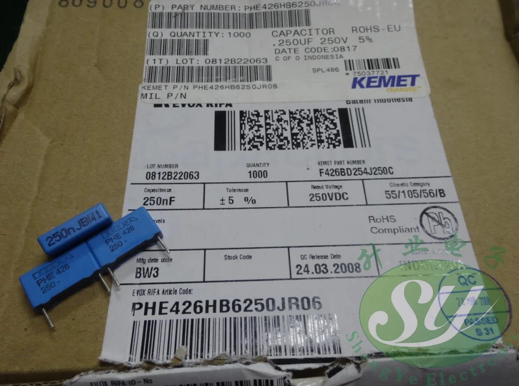 50 шт. RIFA PHE426 серия 0,25 мкФ/250 В 250NF u25 254 пленочный конденсатор 15 мм