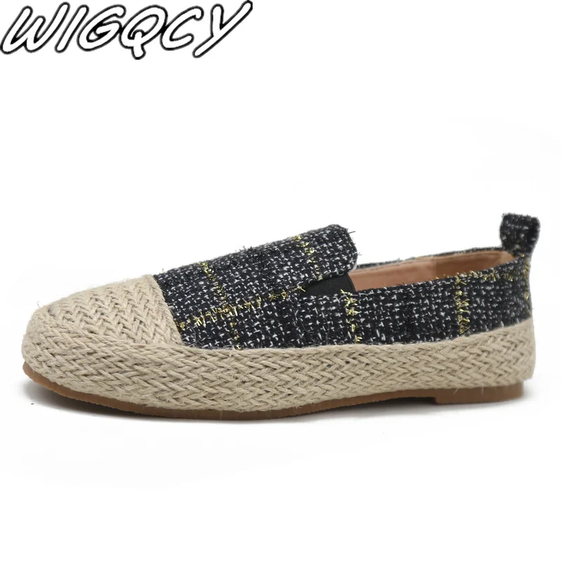

2020 new canvas platform shoes shallow mouth Round Toe Slip-On Summer casual outdoor beach zapatos de mujer