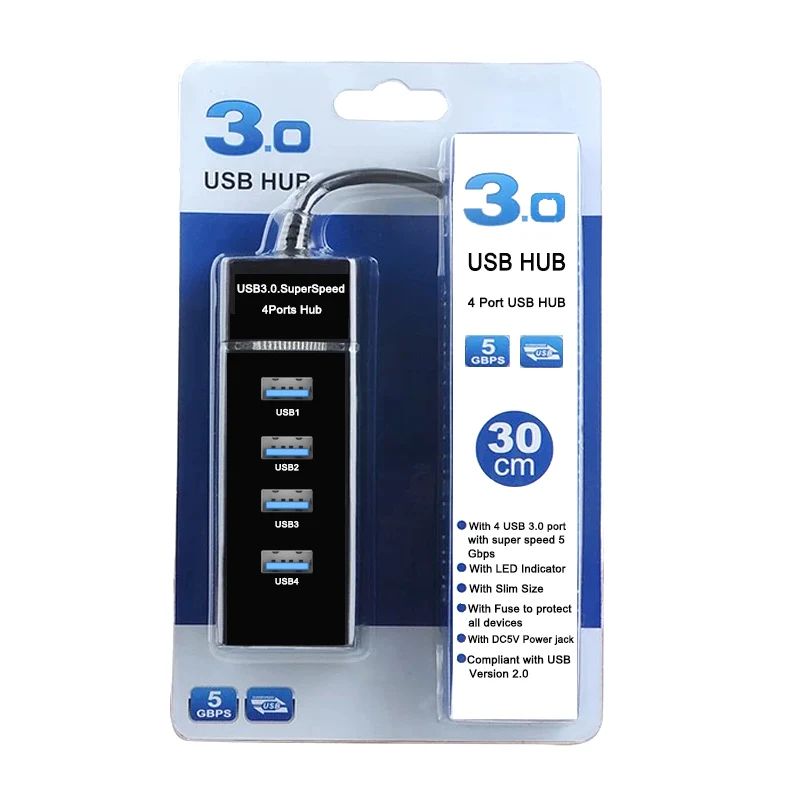 Концентратор USB 3,0 адаптер 4 порта сплиттер USB3.0 30 см кабель для PS4/PS4 Slim/Ps4 Pro/XBOXONE/XBOX360/Компьютерные аксессуары PC