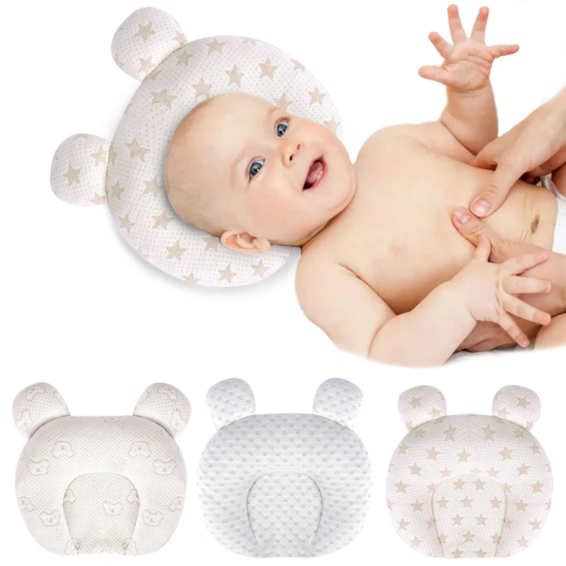 Enfermería almohada para bebé recién nacido dormir apoyo cóncavo de dibujos animados almohada protección de algodón previene la cabeza plana