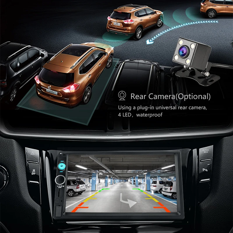 Clearance Jansite 7" 2 din Car Radio RAS AM/FM Android 8.1 player + Digital Touch screen GPS Navigation mirror-link Autoradio Backup camer 4