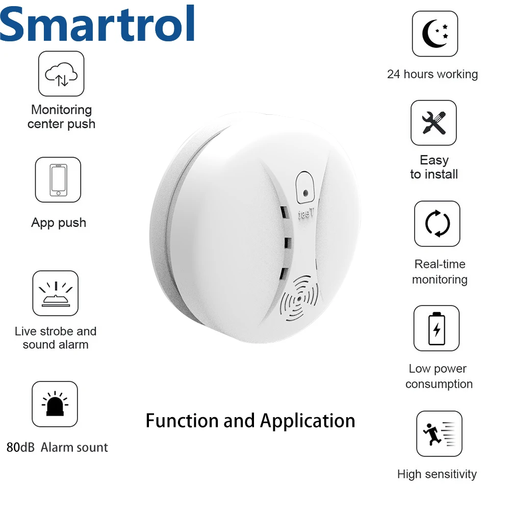 SMARTROL S11 S10 S10R Tuya Wifi/ Independent Smoke Alarm Fire Protection Independent Smoke Detector Sensor Fire Alarm Home