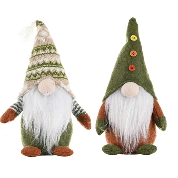 

Christmas Gnome New Year Holiday Elf Standing Gifts Plush Ornament Doll Knitted Soft Festival Decor Non Woven Bedside Desktop