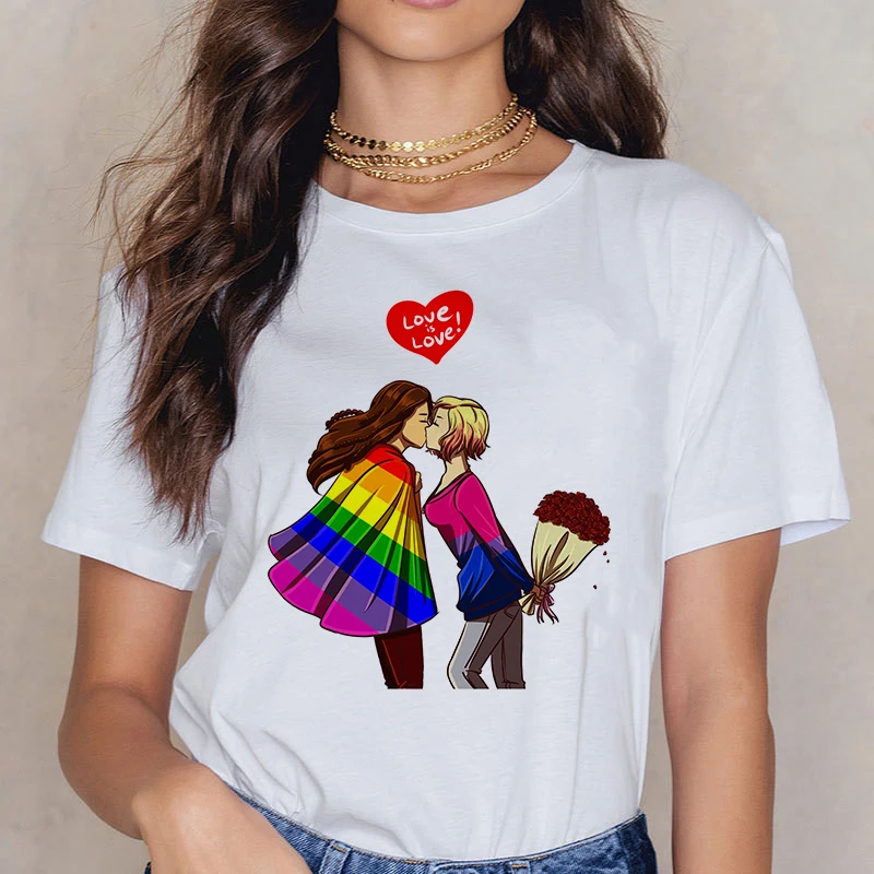 

Lgbt Harajuku T Shirt Women Lesbians Gays Bisexuals Transgender Pride T Shirt LGBT Graphic Cartoon Print Tshirt Korean Style Top