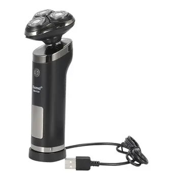 

Men Wet Dry Razor Smart USB Charging Shaver Beard Face Trimmer Triple Blade Body Washing Electric Shaving Razors LCD