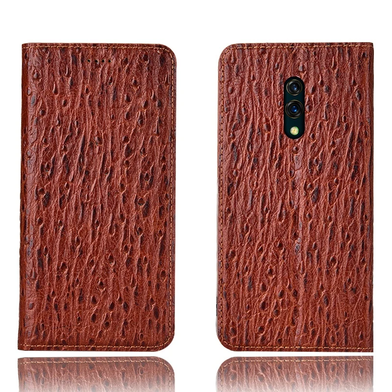 

Ostrich Pattern Genuine Leather Ultra Thin Card Slot Case For OPPO K3/OPPO K1/OPPO A7 2018/OPPO F11 Pro Magnetic Case Stand Capa