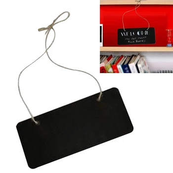 

5pcs Mini Chalkboard Rectangle Crafts Decoration Wedding Supplies Message Party Ornaments Door With Hang String Signs Wooden