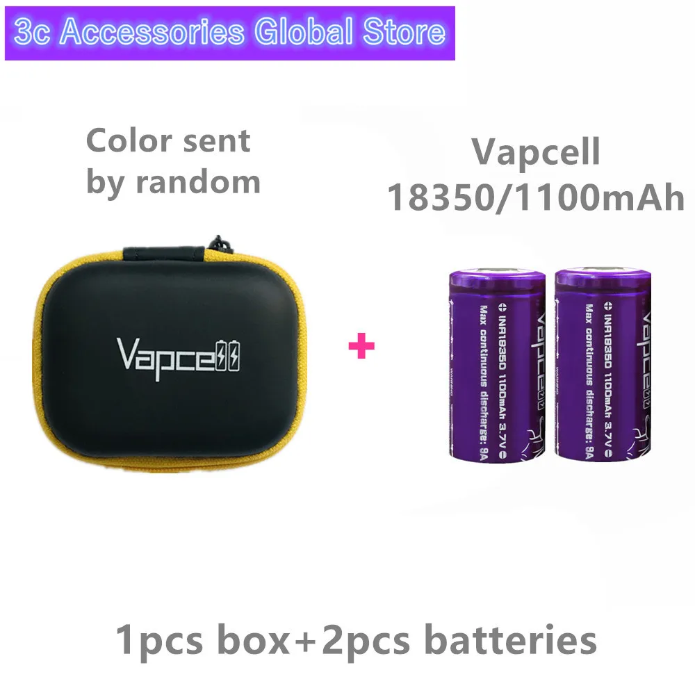 2 шт VAPCELL 18350 батарея 1100mAh 9A литиевая 3,7 V Мини литиевая аккумуляторная батарея электронная сигарета E-CIG