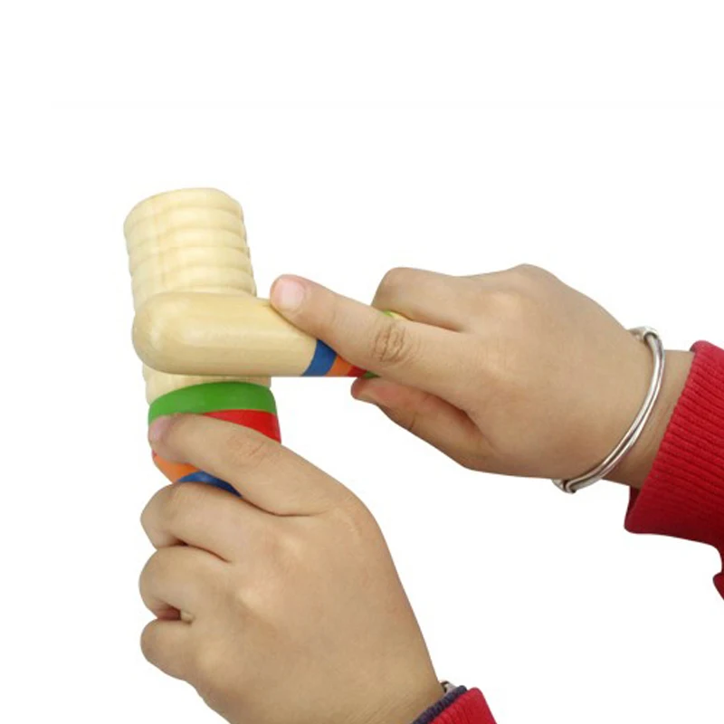 Деревянный музыкальный инструмент звуковая трубка маленькое одиночное кольцо с резьбой ударный цилиндр кроак лягушка бочонок для детей Детские игрушки